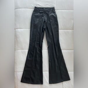 7 For All Mankind Black Faux Leather Flare
